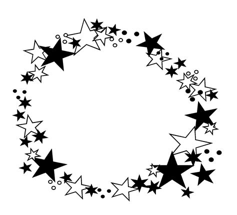 stars clipart black and white